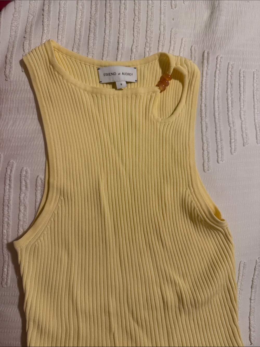 Yellow Ribbed Tank Top - Picture 3 of 6